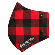 Load image into Gallery viewer, Red & Black Buffalo Check Snap Mask™ - House Of Shon