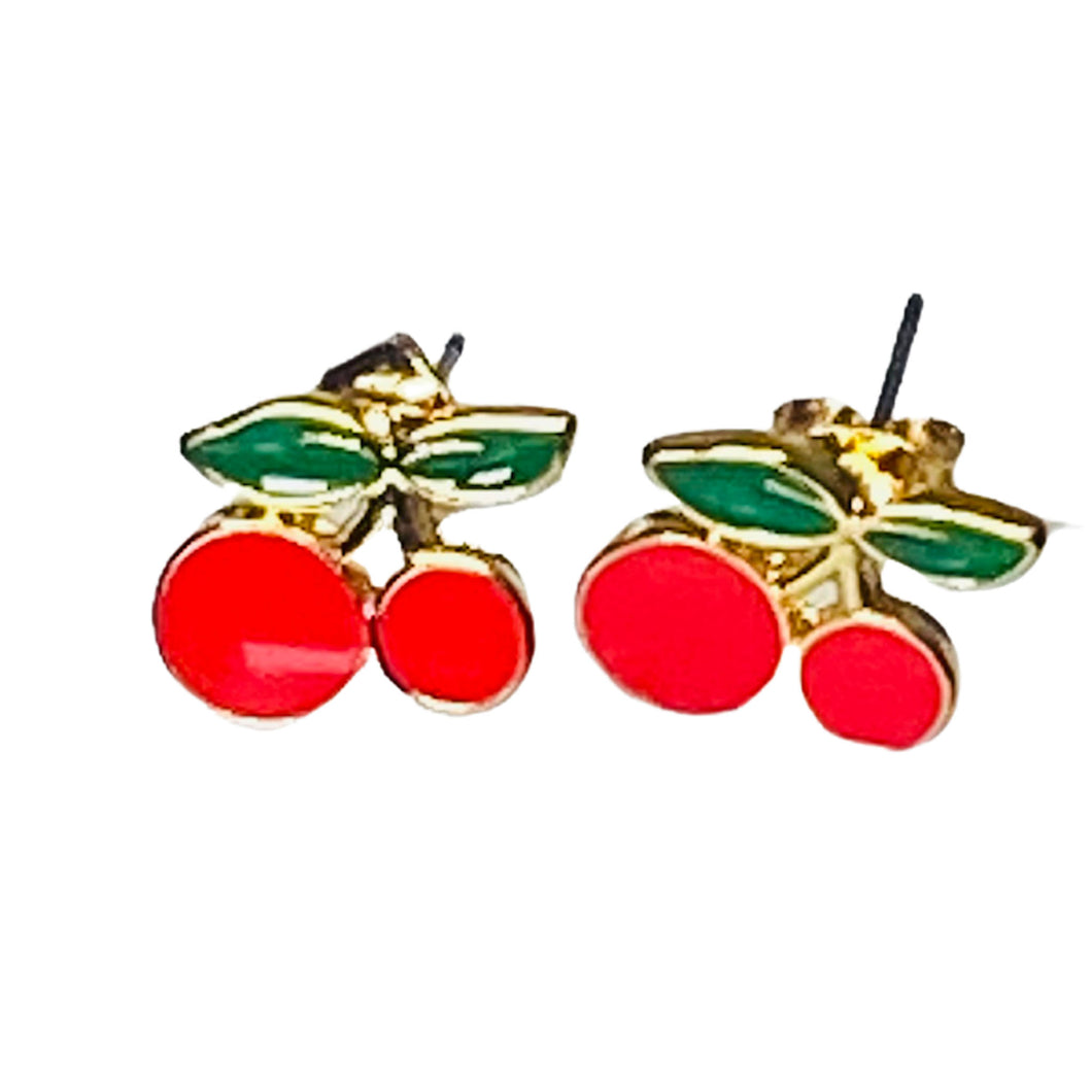 Yummy Red Cherry Stud Earring