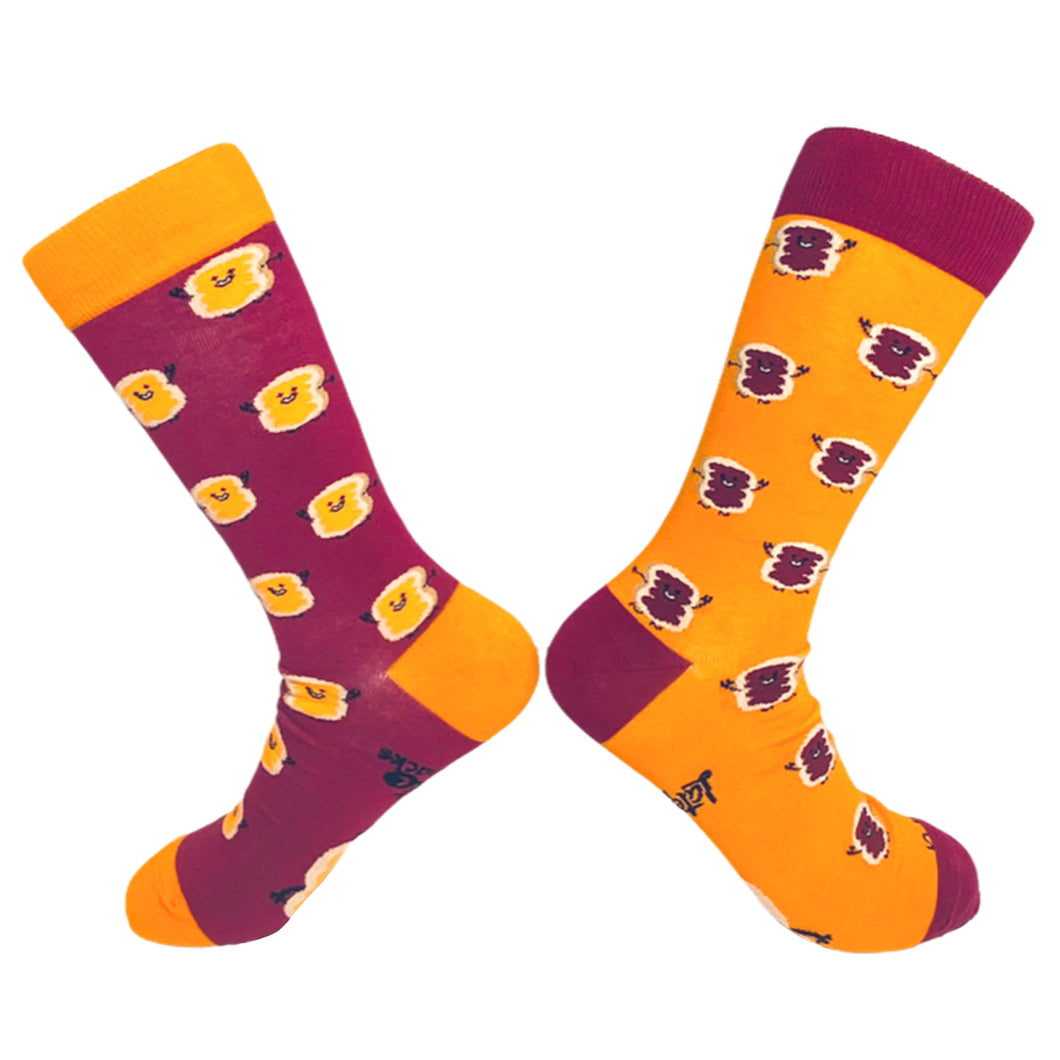 Peanut Butter and Jelly Men's Fun Socks from House Of Shon