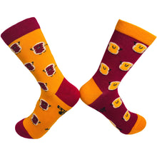 Load image into Gallery viewer, Women&#39;s Peanut Butter &amp; Jelly Eclectic Socks
