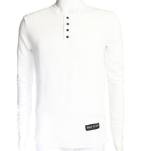 Load image into Gallery viewer, H.O.S. White Waffle Long Sleeve Henley
